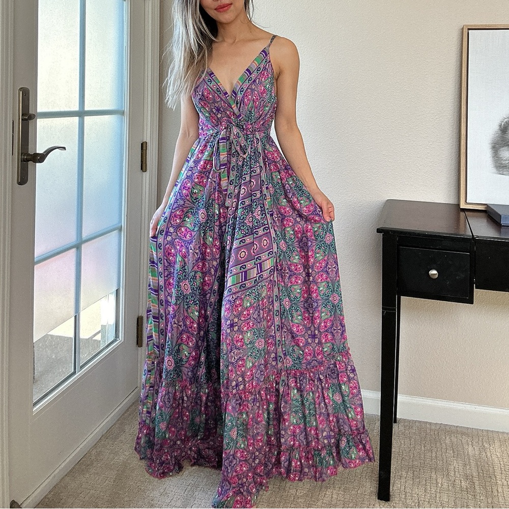 Vibrant Purple Patterned Dress